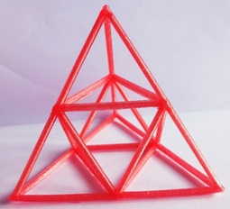 3D model of a tetrahedron in a triangle counting task